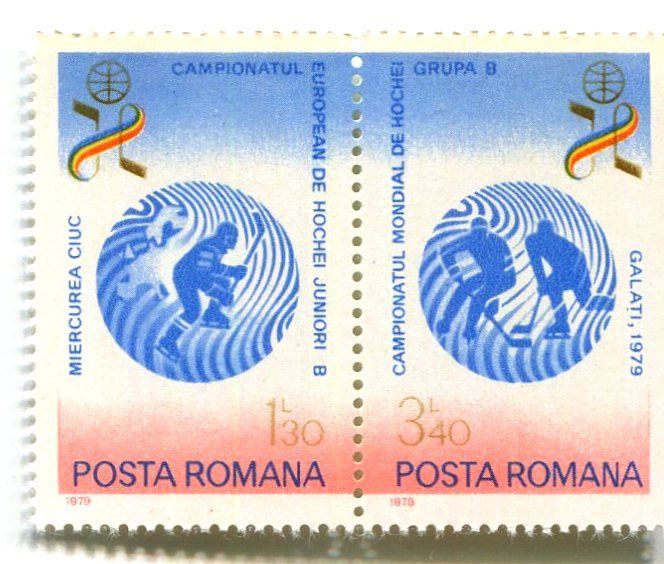 Tutti i francobolli: Briefmarken "Eishockey". Rumänien. – Nuovo e nell'imballaggio originale da Basel venduto da Butsch5