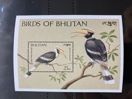 Bhutan 1989 Block Vögel Doppelhornvogel postfrisch