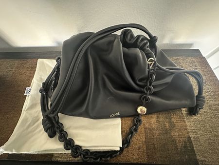 LOEWE Large Flamenco Black Nappa Leather Bag - Donut Chai