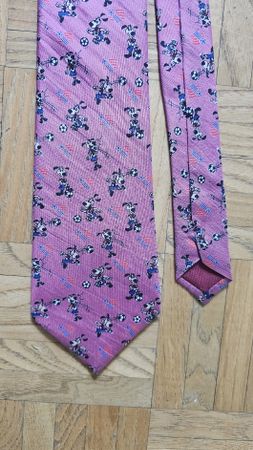 Seidenkrawatte, pink, Motiv Fussball, nie getragen