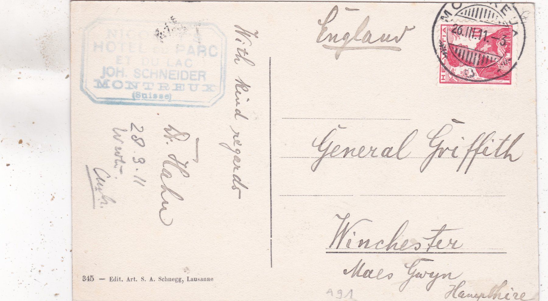 Cartes postales: Montreux 1911 – D'occasion à Herisau par Lisegrat2008 1