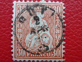 1866 SITZENDE: Nr.33 von RÜTI mit Fingerhut-Stempel, K: 60.-