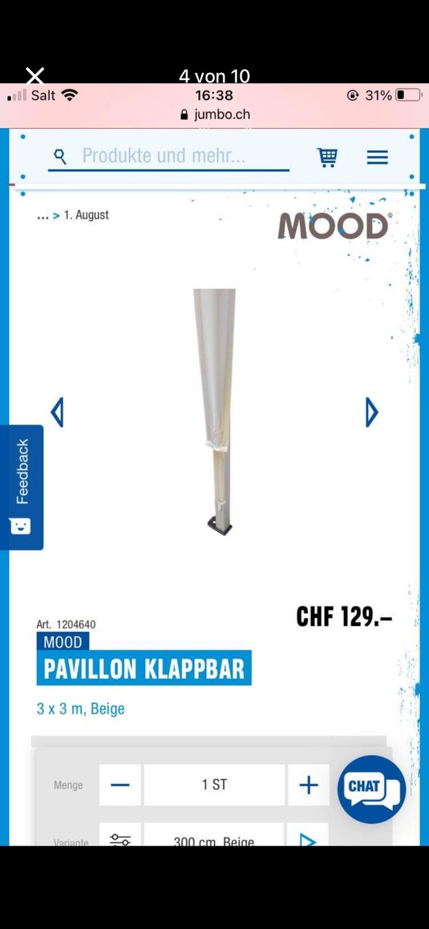 Tende & Padiglioni: Pavillon NEU zu verkaufen – Nuovo (secondo la descrizione) da Effretikon venduto da Pinky3117 2
