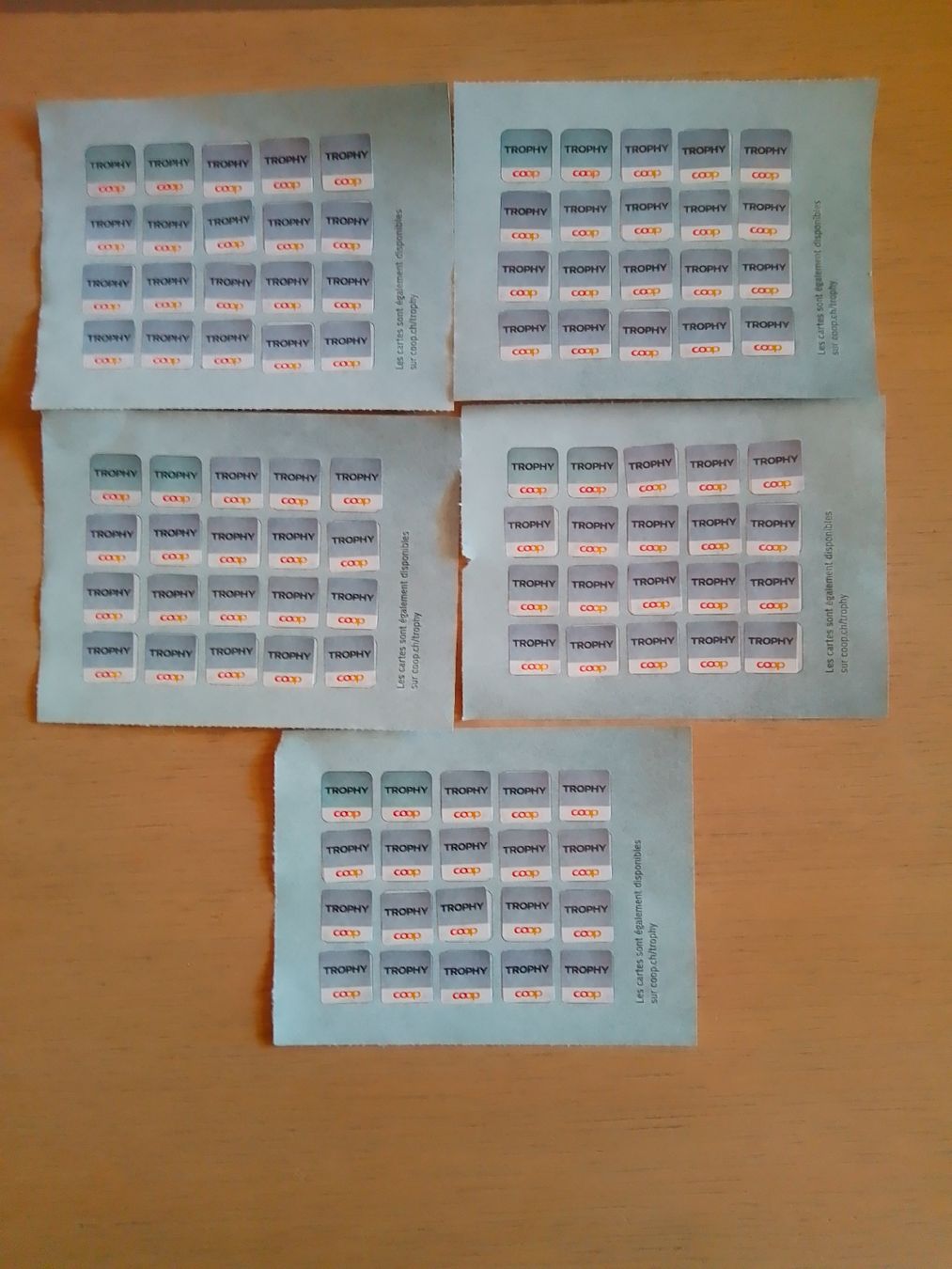 Coop Raccolte di bollini & punti: 5 cartes pleine TROPHY – Nuovo (secondo la descrizione) da Flanthey venduto da Biboupe