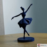 Geometric Ballerina Sculpture – Modern Art Décor - 3D Print