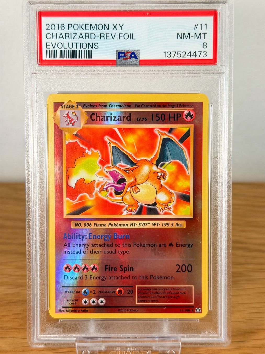 Pokémon Carte collezionabili: 2016 Pokémon XY Evolutions Charizard Reverse Holo #11 PSA 8 – Usato da Montagny-Yverdon venduto da For1