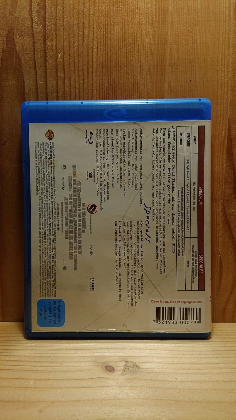 Tutti i DVDs: ZODIAC Blu-Ray Director's Cut – Usato da Wilderswil venduto da Exebub 1
