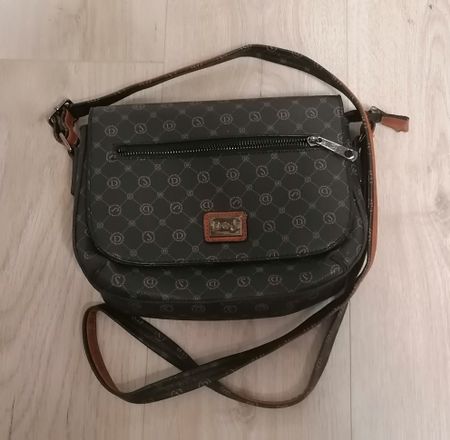 Schicke D&J Umhängetasche braun/schwarz