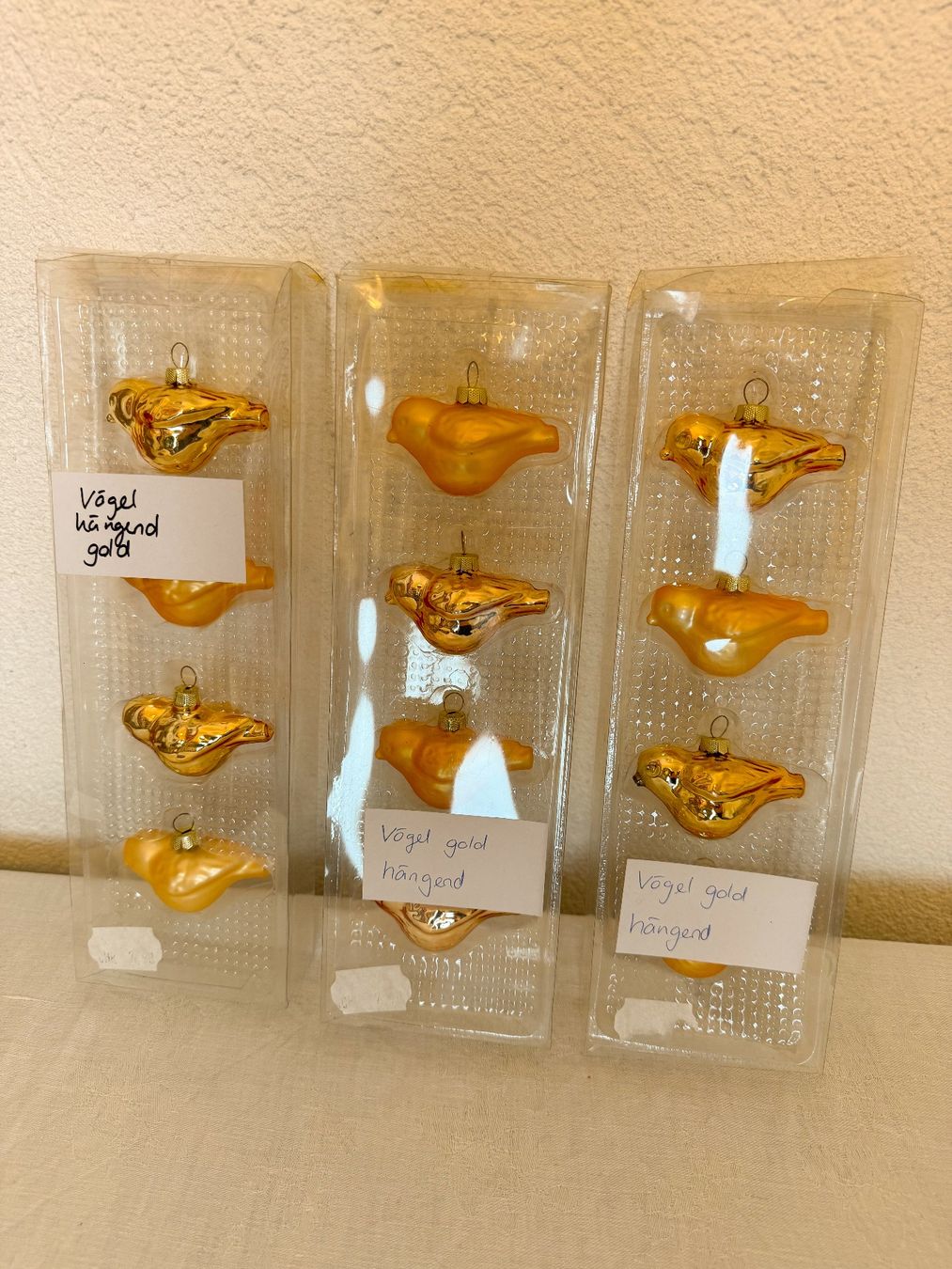 Tutte le decorazioni: Goldene Vogel Weihnachtsbaumschmuck, 12 Stk. – Nuovo e nell'imballaggio originale da Galmiz venduto da Wichtel25 6