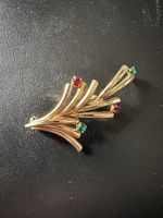 Broche vintage Grossé années 60/70 - Gerbe dorée strass 