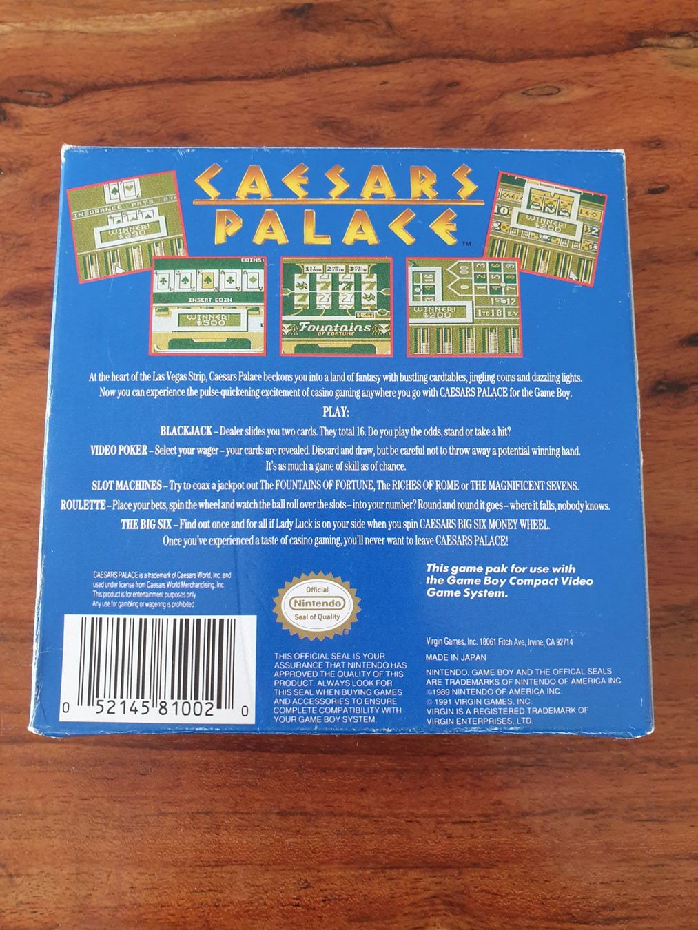 Giochi: Cesars Palace OVP CiB Gameboy – Usato da Rain venduto da Rou_z26r 1