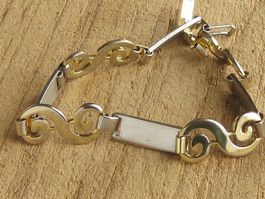 Vintage Armband Silber 925 teilvergoldet / Doppelspirale