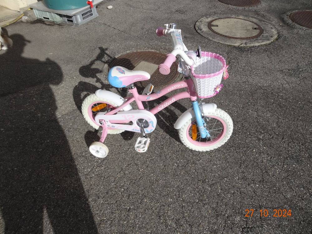 Vélo Enfant Fille / Garçon 14 Pouces Rouge - Avec Roues Stabilisatrices Amovibles, Panier & Freins Sécurisés 3-5 Ans
