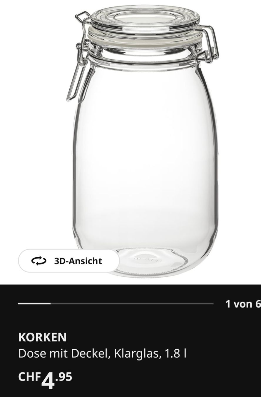 Ikea Behälter & Ähnliches: IKEA ,4x Einmachglas, 1.8 liter – Gebraucht aus Fulenbach von lua_755r
