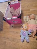 Bis 22. Juli 2 sprechende Puppen/Trage/Schale und Bett