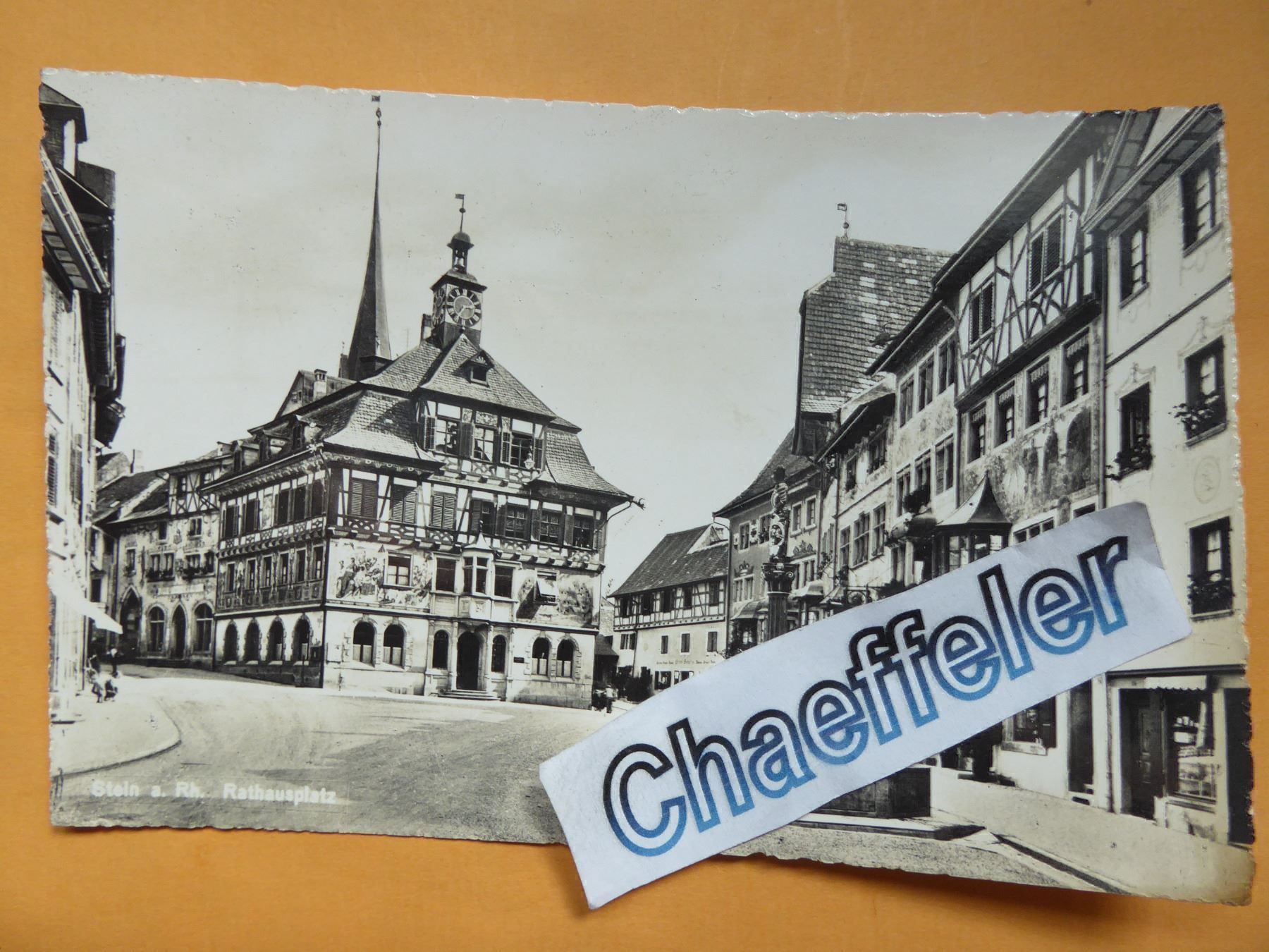 Cartoline postali: 1959  Stein Am Rhein, Rathausplatz – Usato da Zürich venduto da Chaeffeler