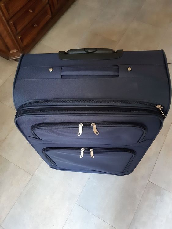 Valise De Voyage Vintage Rigide – Bleue – Occasion