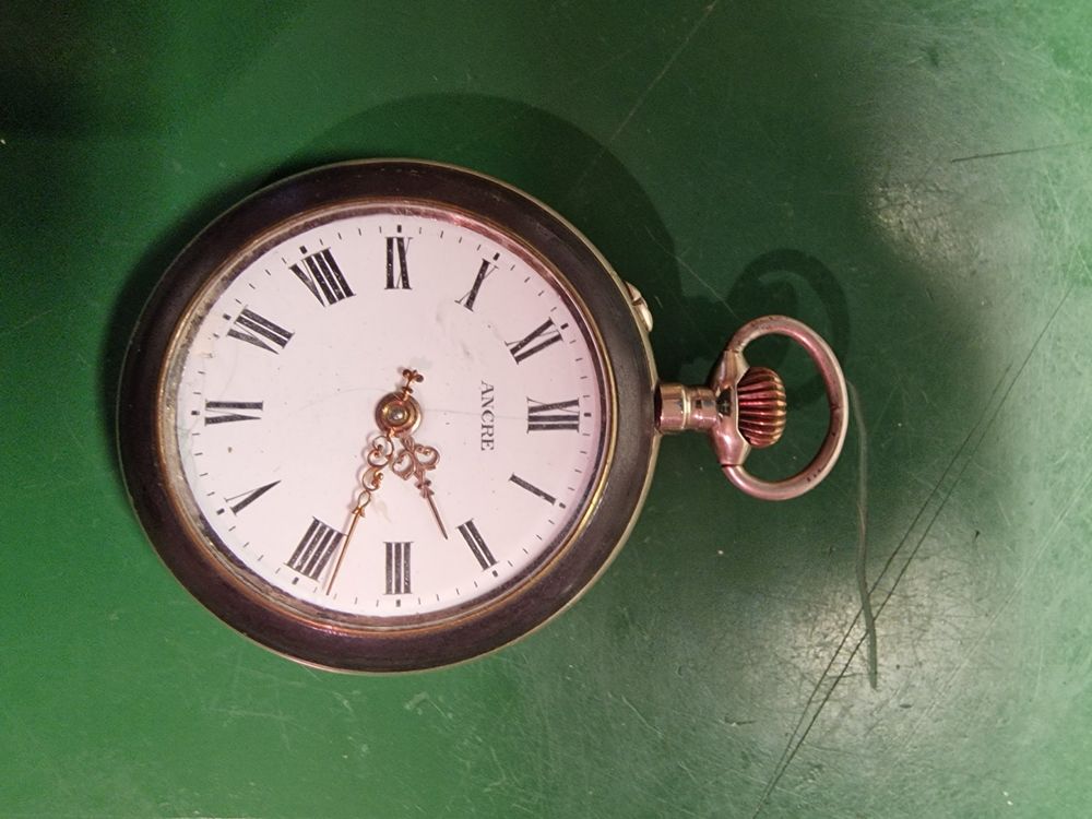 Montre De Poche Ancienne à Chaîne - Remontage Manuel - Plaquée Or 17 Bijoux - Occasion