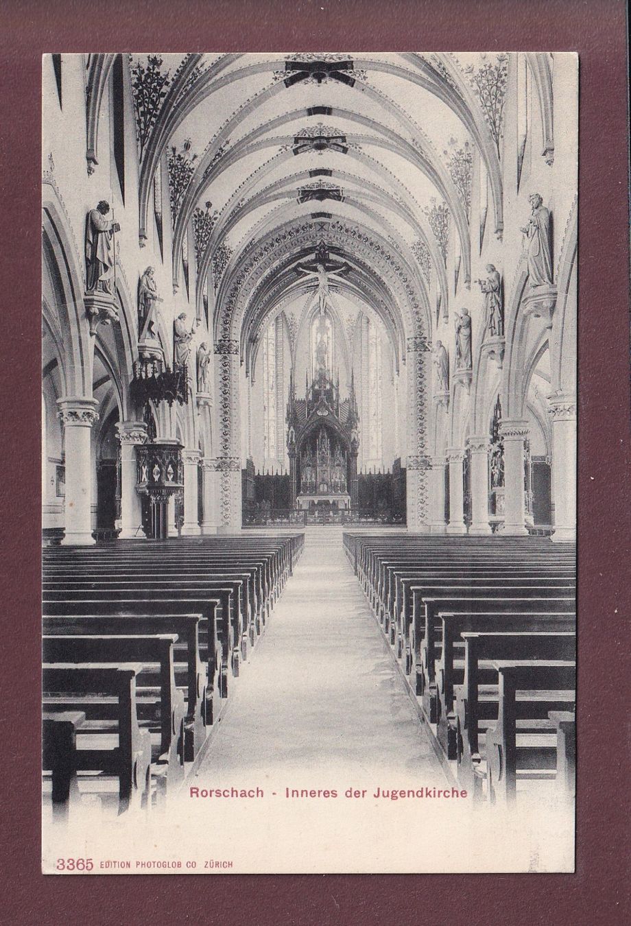 Cartoline postali: RORSCHACH - Inneres der Jugendkirche – Usato da Pully venduto da nicecards