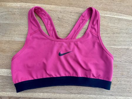 NIKE DRI-FIT Sports Bra Size M Pink Athletic Summer Workout 