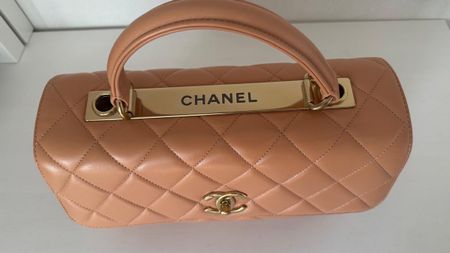 Medium Beige Lambskin Leather in Light golden hardware