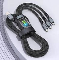 Multi-USB-Ladekabel 1.2m (3 in 1) bis 100W Ladeleistung
