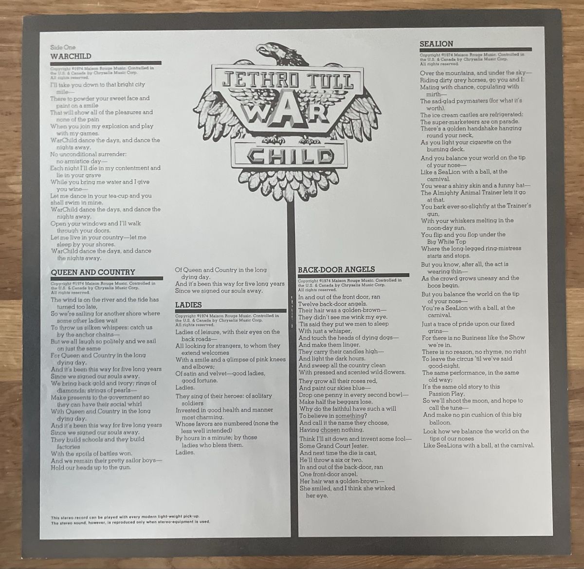 Dischi in vinile: Jethro Tull, War Child – Usato da Aadorf venduto da Assyrian-Bazar 2