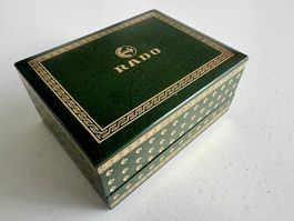 RADO vintage green/gold simili leather watch box