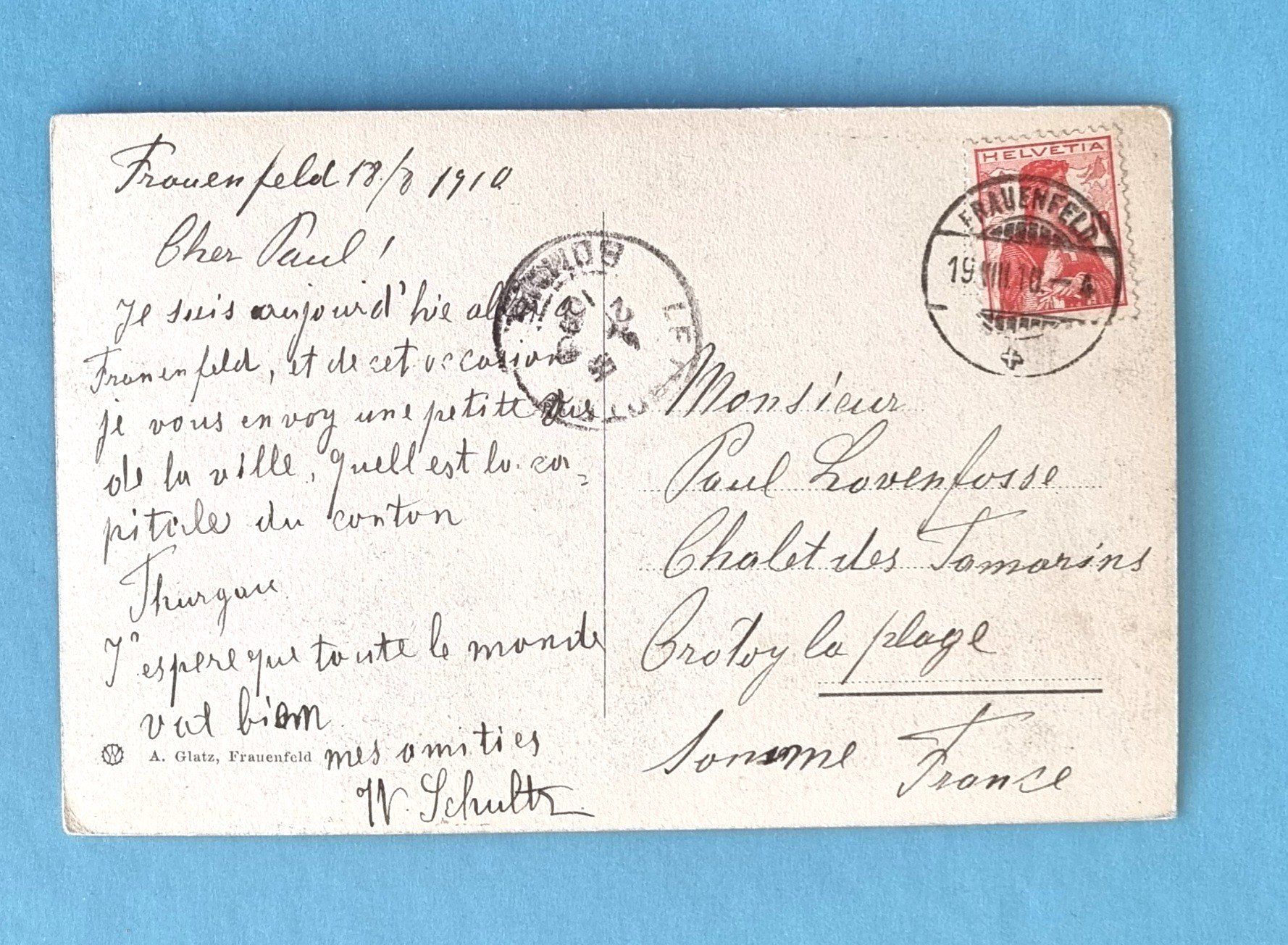 Cartoline postali: Frauenfeld - Spannerstrasse - 1910 – Usato da Rothrist venduto da RROENK 1