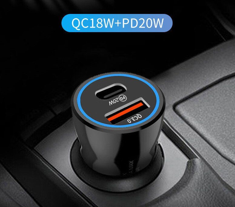Ladegeräte: Chargeur Voiture USB + PD Recharge Rapide – Neu und originalverpackt aus Morges von Carskin 1