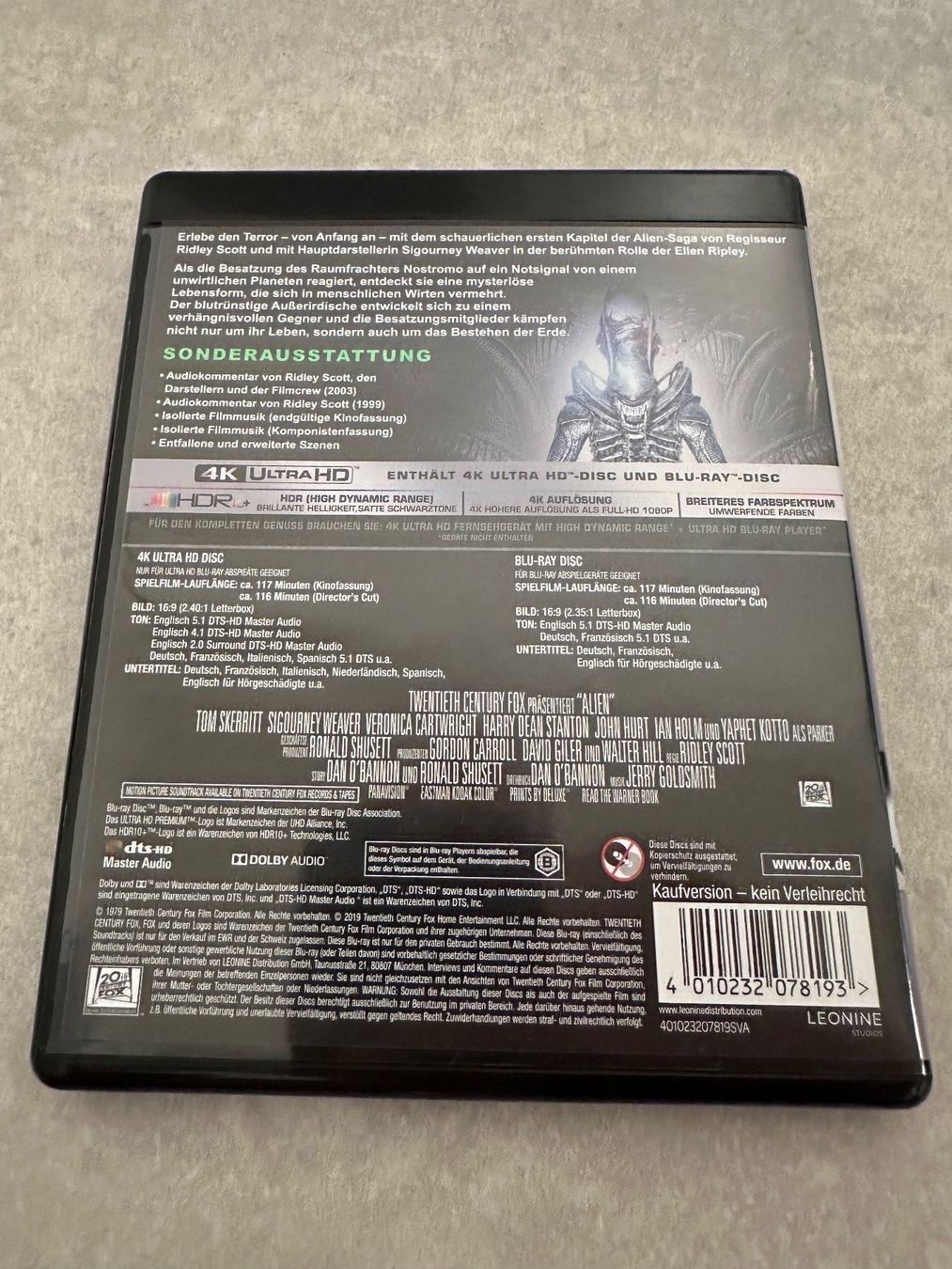 Alle DVDs: Alien - 4K UHD Blu-Ray – Gebraucht aus Arlesheim von  1