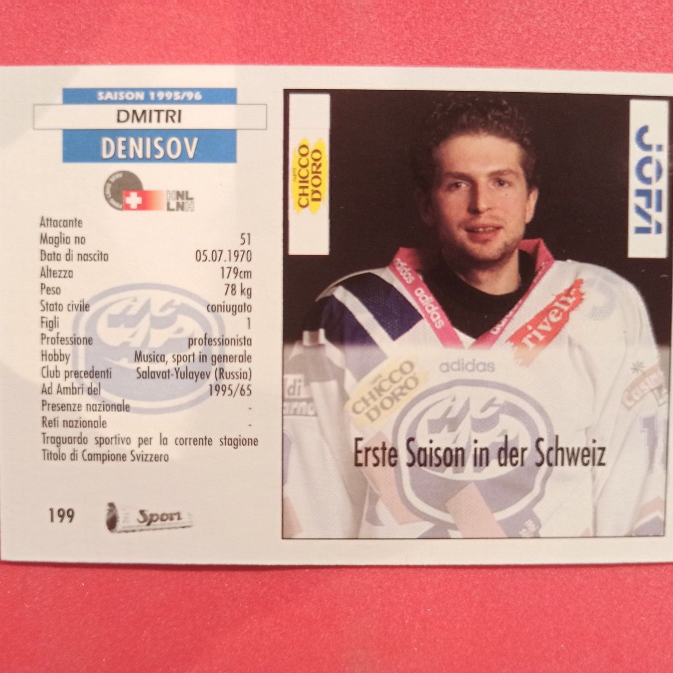 Sammelbilder & Trading cards: Dmitri Denisov - HC AMBRI - 1995/96 – Gebraucht aus Dübendorf von kb86_MOVIE 1