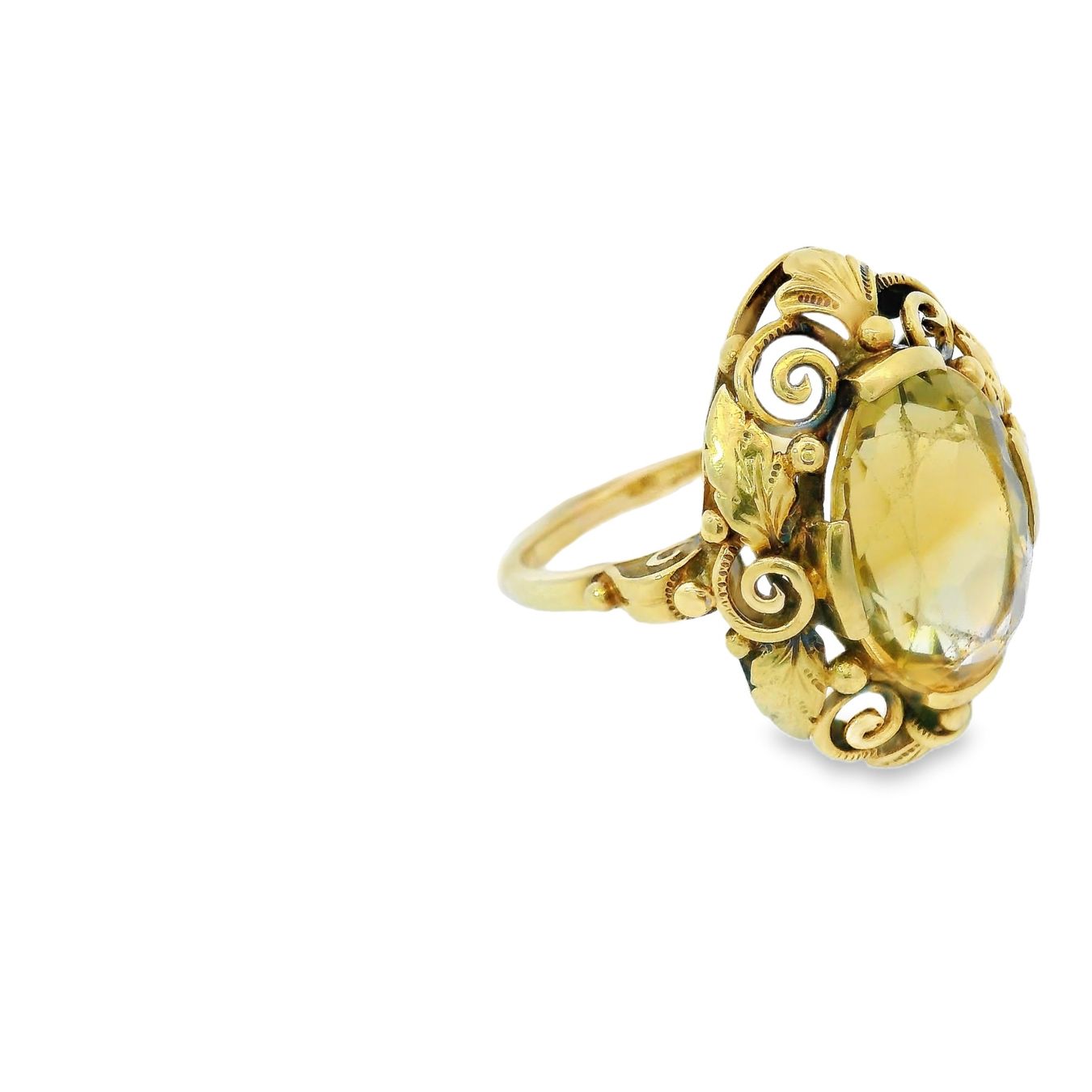 Anelli: Antik 14k 585 Gold Citrin Statement Ring – Usato da Embrach venduto da estzeh1 8