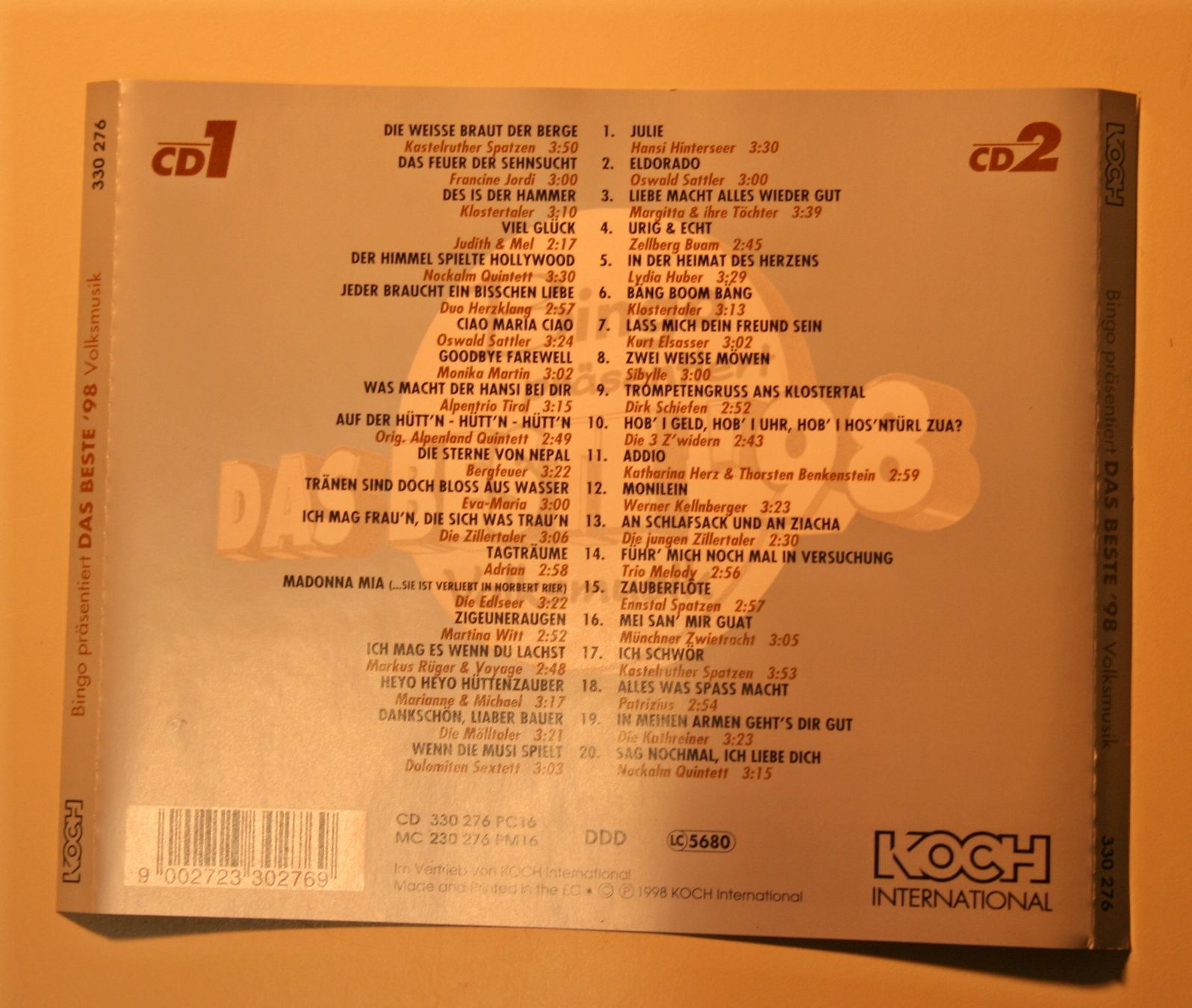 CDs: Das Beste '98 der Volksmusik – Gebraucht aus Aeschi SO von Pfunggi 1