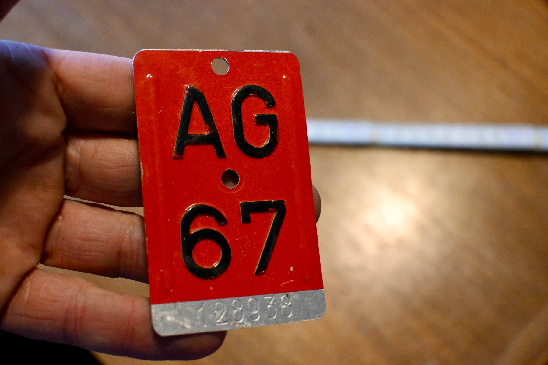 Schilder: Velonummer AG von 1967 - Aargau - AG 67 – Gebraucht aus Pfaffhausen von mono_rec 4