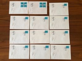 FDC 14.9.1965, 10x und 2x 4er Blöcke