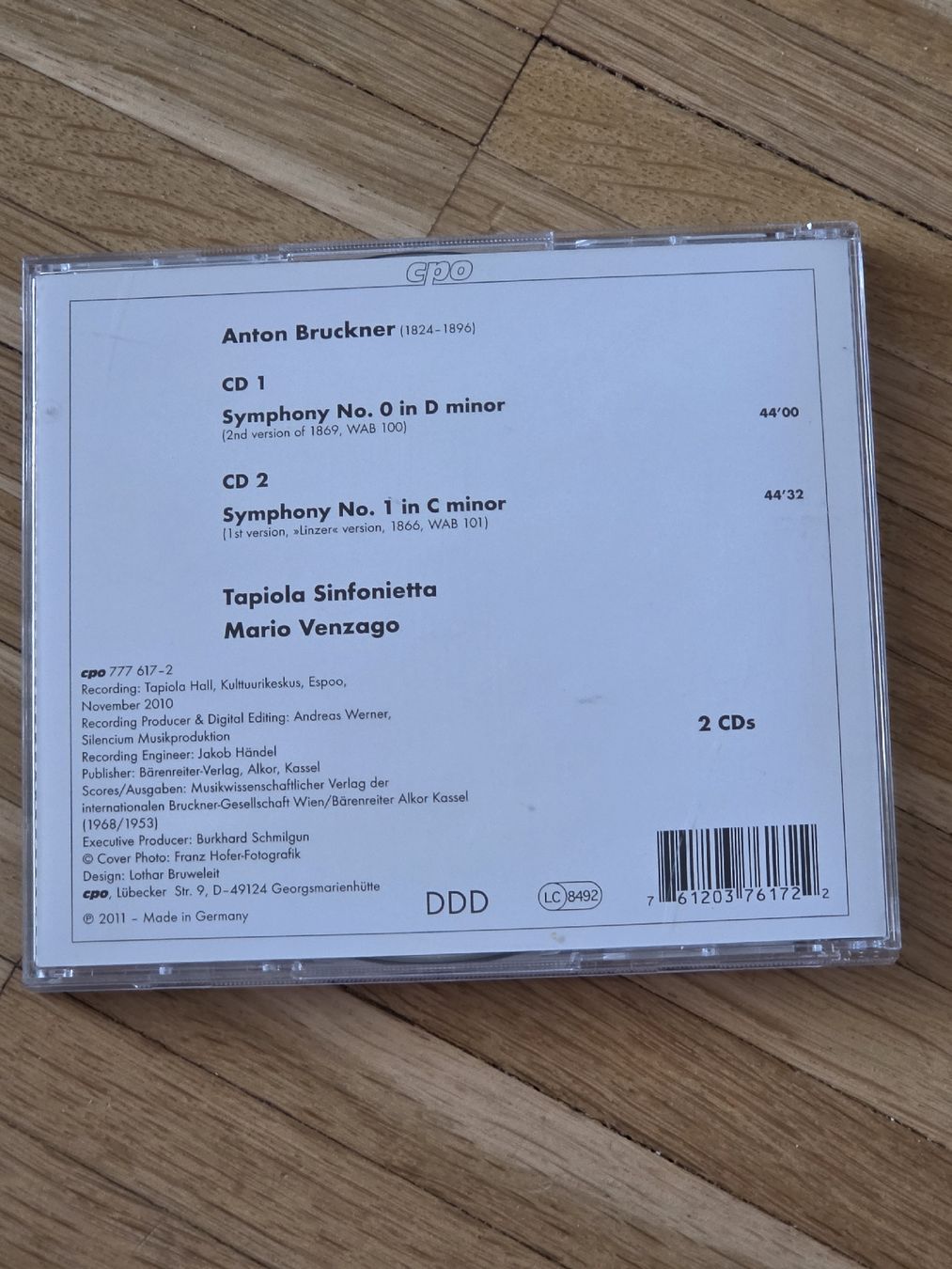 CD: Doppel-CD: Bruckner Sinfonien 0 & 1 – Usato da Aesch BL venduto da immon 1