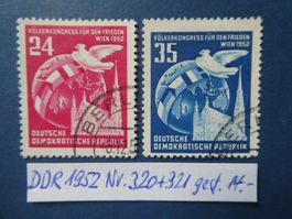 DDR 1952 Nr. 320+321 gestempelt