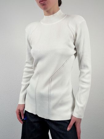 Savida Cream Turtleneck Top, Size L