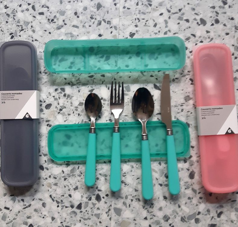 Reisebesteck Set Mit Etui - Löffel, Gabel & Stäbchen Für Unterwegs