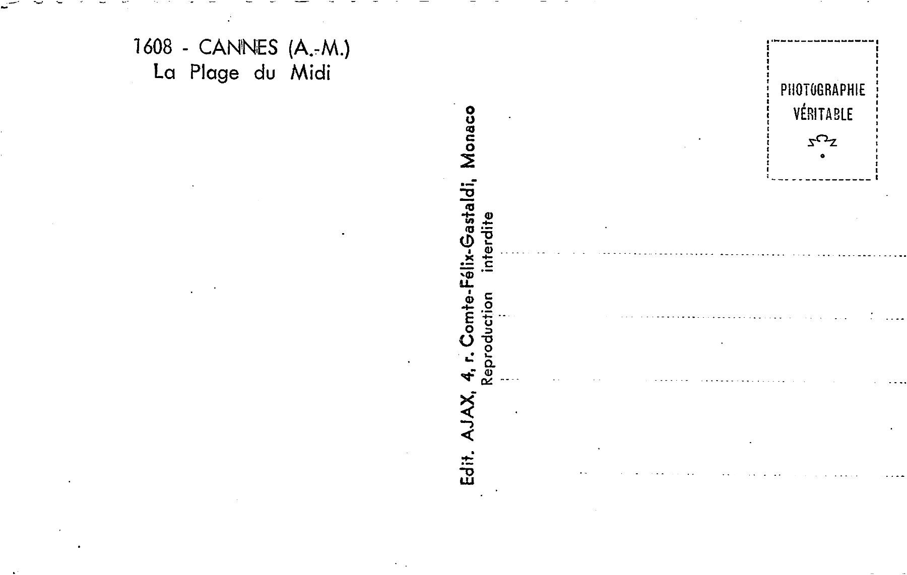Ansichtskarten: 3x Cannes, La Cote d'Azur – Gebraucht aus Ottikon b.Kemptth. von Neptun1974 1