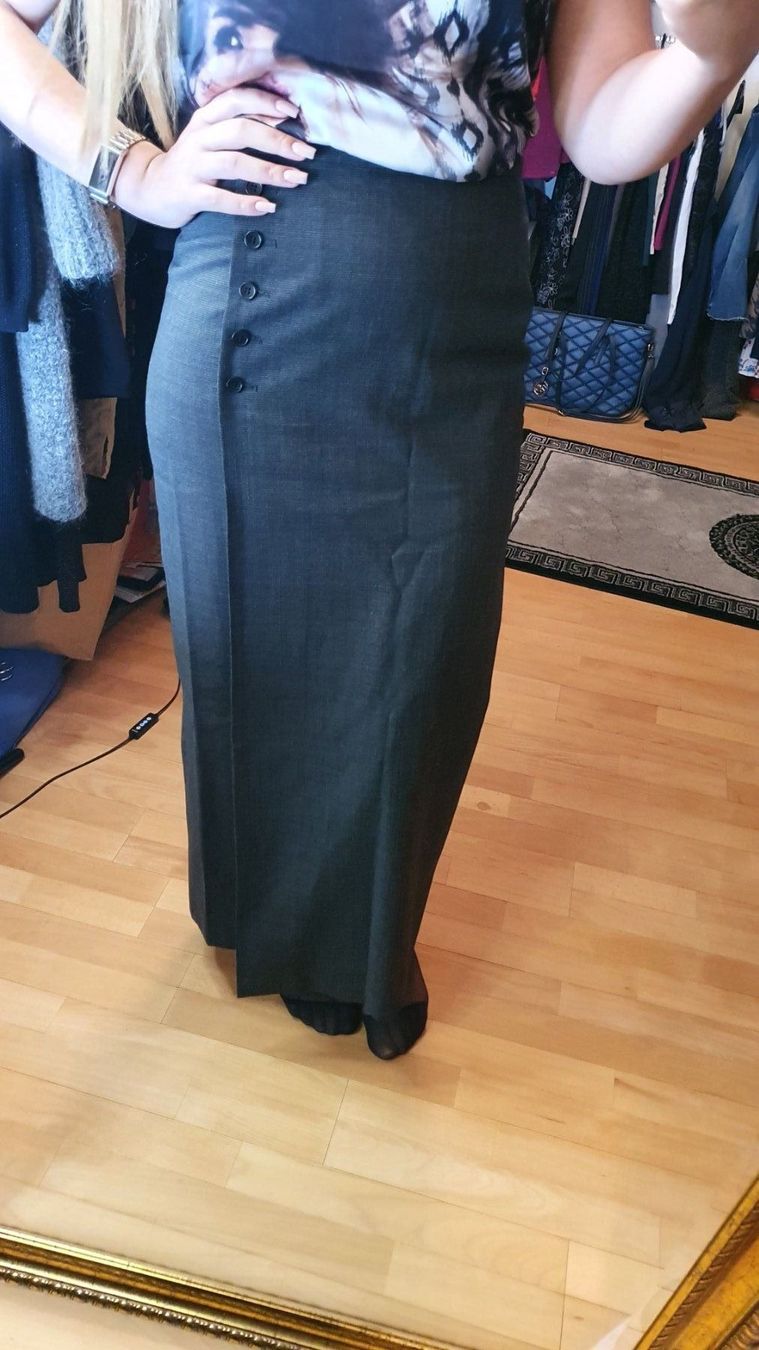 Gonne: Eleganter vintage maxirock, Gr. 38, grau – Usato da Wald ZH venduto da CapLux 2