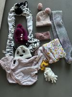 Lot d'hiver pour fille: bonnets, gants, écharpe, bandeau.