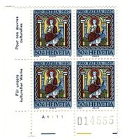 4er Block Postfrisch Pro Patria Zillis 1967 Plattenfehler