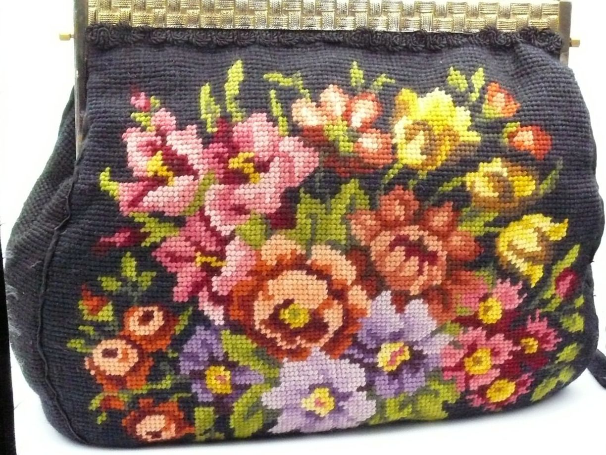 Borse da donna: Gobelintasche mit wunderbaren Blumen – Usato da Schwarzenburg venduto da Unterwahlern 2