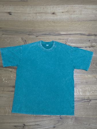 Neues Acid Wash Look T-Shirt, Grün, Grösse M, Oversized