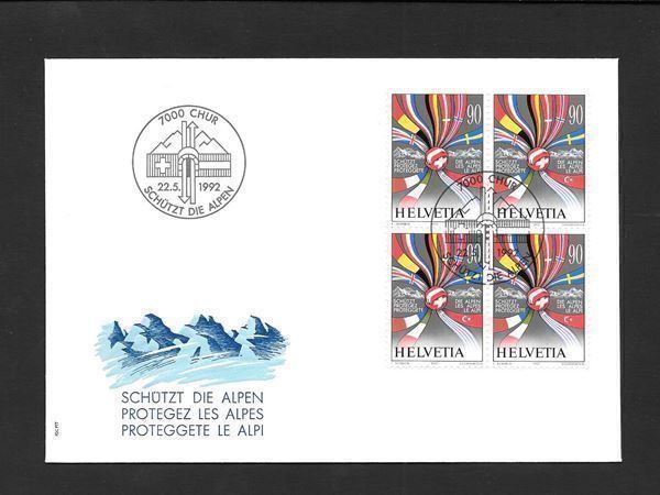 Tutti i francobolli: FDC Nr. 831 Viererblock ET Chur 22.5.1992 – Nuovo (secondo la descrizione) da Olten venduto da clotaldi