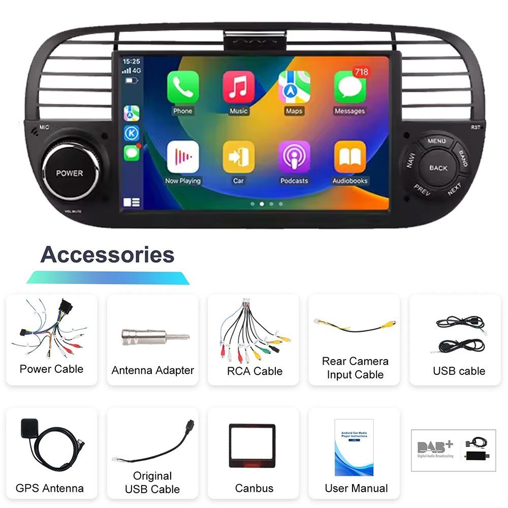 Navigatori: Fiat 500 Autoradio DAB+ Carplay Bluetooth GPS CD – Nuovo e nell'imballaggio originale da Chiasso venduto da online.shop 9