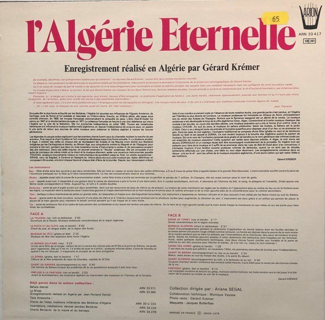 Dischi in vinile: L’Algérie Eternelle (LP) – Usato da Grüningen venduto da azulgrisvinyl 1