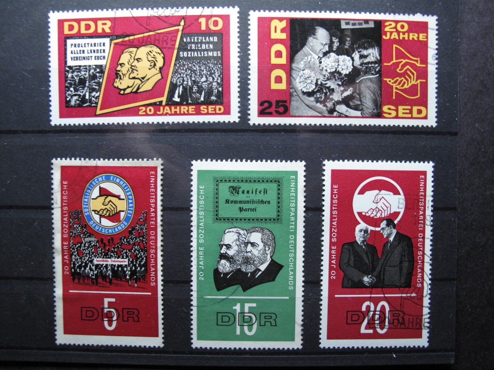 Tutti i francobolli: DDR 1966 Einheitspartei SED gest. – Usato da Wil SG venduto da fva01